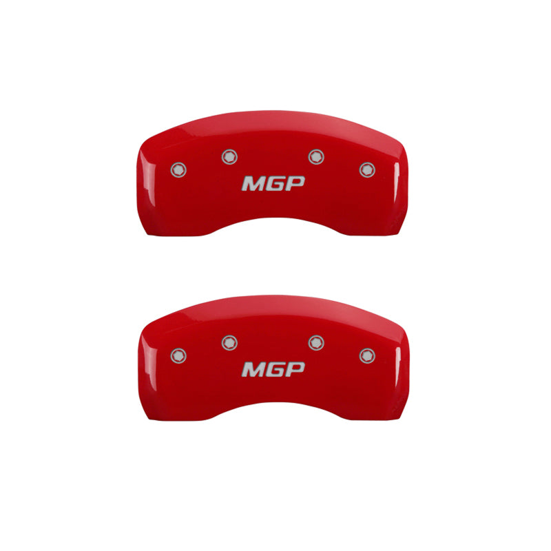 MGP 4 Caliper Covers Engraved Front & Rear MGP Red Finish Silver Characters 2016 Fiat 500X