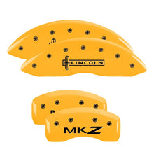 Load image into Gallery viewer, MGP 4 Caliper Covers Engraved Front &amp; Rear MGP Yellow finish black ch