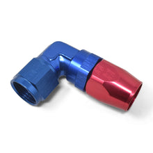 Load image into Gallery viewer, Russell Performance -8 AN Red/Blue 90 Degree Forged Aluminum Swivel Hose End