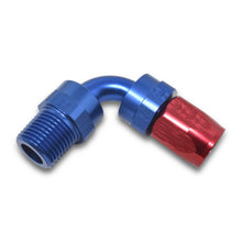 Load image into Gallery viewer, Russell Performance -6 AN Red/Blue 90 Degree Full Flow Swivel Pipe Thread Hose End (With 1/4in NPT)