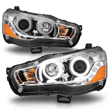 Load image into Gallery viewer, ANZO 2008-2015 Mitsubishi Lancer Projector Headlights w/ Halo Chrome (CCFL)