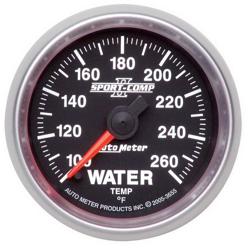 Autometer Sport-Comp II 52.4mm 100-260 Deg. F Water Temprature Gauge