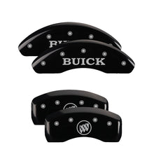 Load image into Gallery viewer, MGP 4 Caliper Covers Engraved Front Buick Rear Black Finish Silver Char 2002 Buick LeSabre