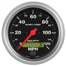 Load image into Gallery viewer, Autometer Sport-Comp 3-3/8 inch 120 MPH Electronic Speedometer Gauge