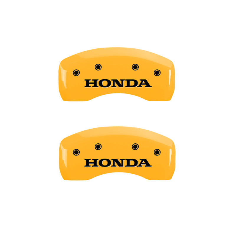 MGP 4 Caliper Covers Engraved Front & Rear Honda Yellow Finish Black Char 2005 Honda Civic