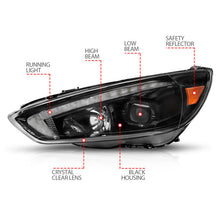 Load image into Gallery viewer, ANZO 15-18 Ford Focus Projector Headlights - w/ Light Bar Switchback Black Housing AJ-USA, Inc