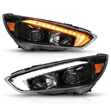 Load image into Gallery viewer, ANZO 15-18 Ford Focus Projector Headlights - w/ Light Bar Switchback Black Housing AJ-USA, Inc