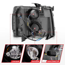 Load image into Gallery viewer, ANZO 2007-2013 Chevrolet Silverado 1500 Projector Headlights w/ Halo Black AJ-USA, Inc