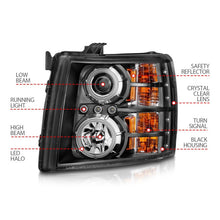 Load image into Gallery viewer, ANZO 2007-2013 Chevrolet Silverado 1500 Projector Headlights w/ Halo Black AJ-USA, Inc