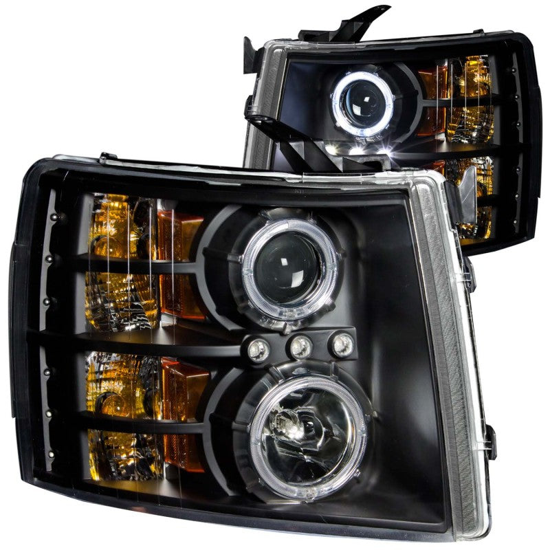 ANZO 2007-2013 Chevrolet Silverado 1500 Projector Headlights w/ Halo Black AJ-USA, Inc