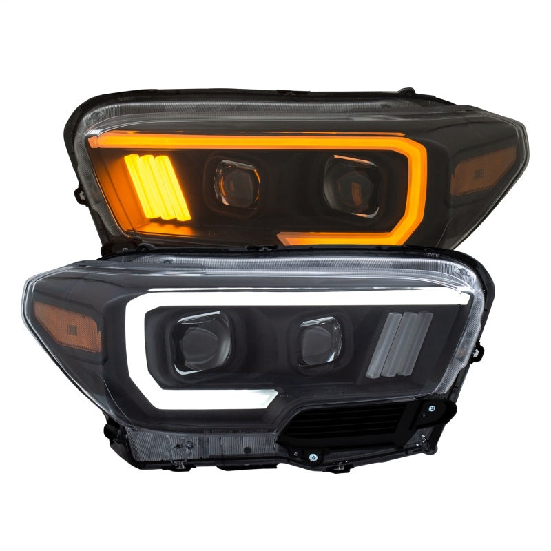 ANZO 2016-2017 Toyota Tacoma Projector Headlights w/ Plank Style Switchback Black w/ Amber w/ DRL AJ-USA, Inc