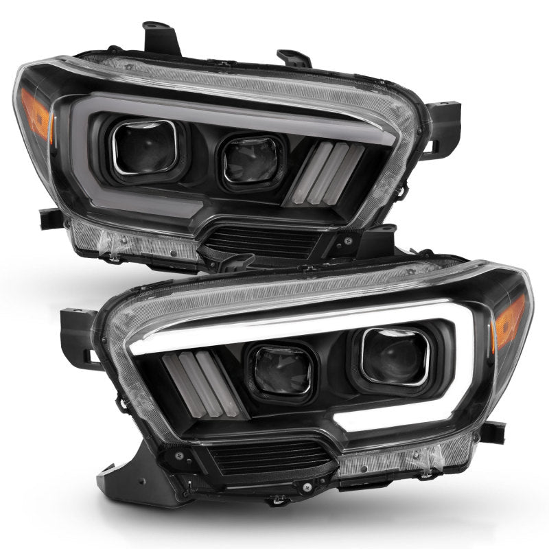 ANZO 2016-2017 Toyota Tacoma Projector Headlights w/ Plank Style Switchback Black w/ Amber w/ DRL AJ-USA, Inc