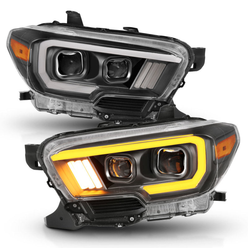 ANZO 2016-2017 Toyota Tacoma Projector Headlights w/ Plank Style Switchback Black w/ Amber w/ DRL AJ-USA, Inc