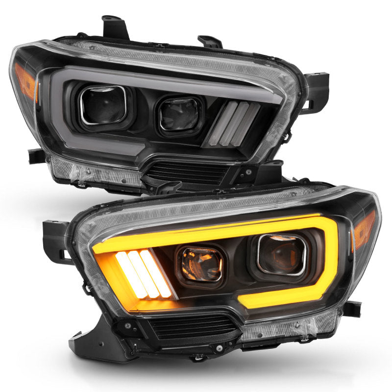 ANZO 2016-2017 Toyota Tacoma Projector Headlights w/ Plank Style Switchback Black w/ Amber w/ DRL AJ-USA, Inc