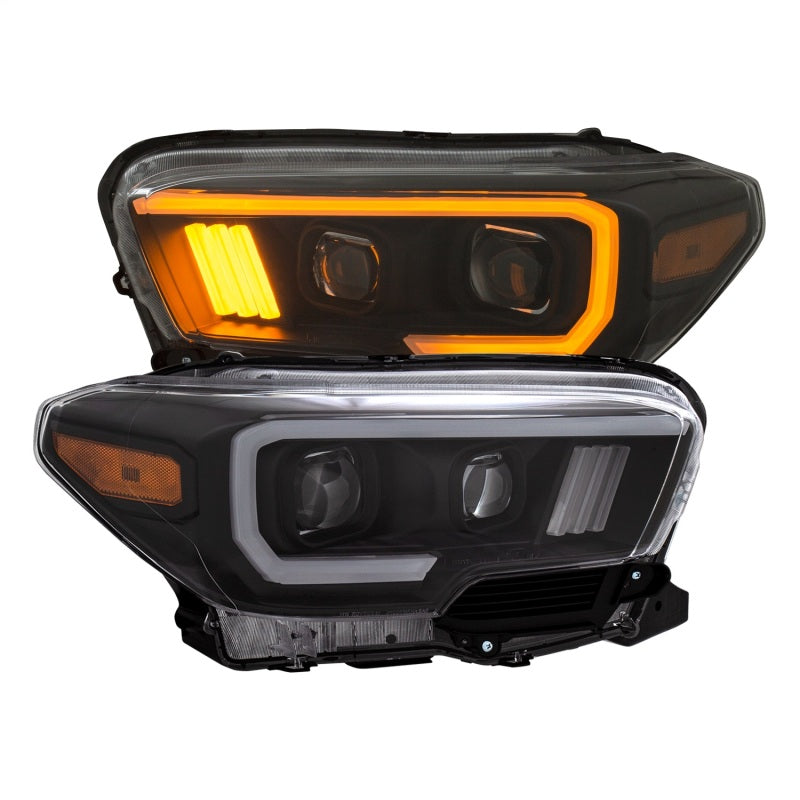 ANZO 2016-2017 Toyota Tacoma Projector Headlights w/ Plank Style Switchback Black w/ Amber w/ DRL AJ-USA, Inc