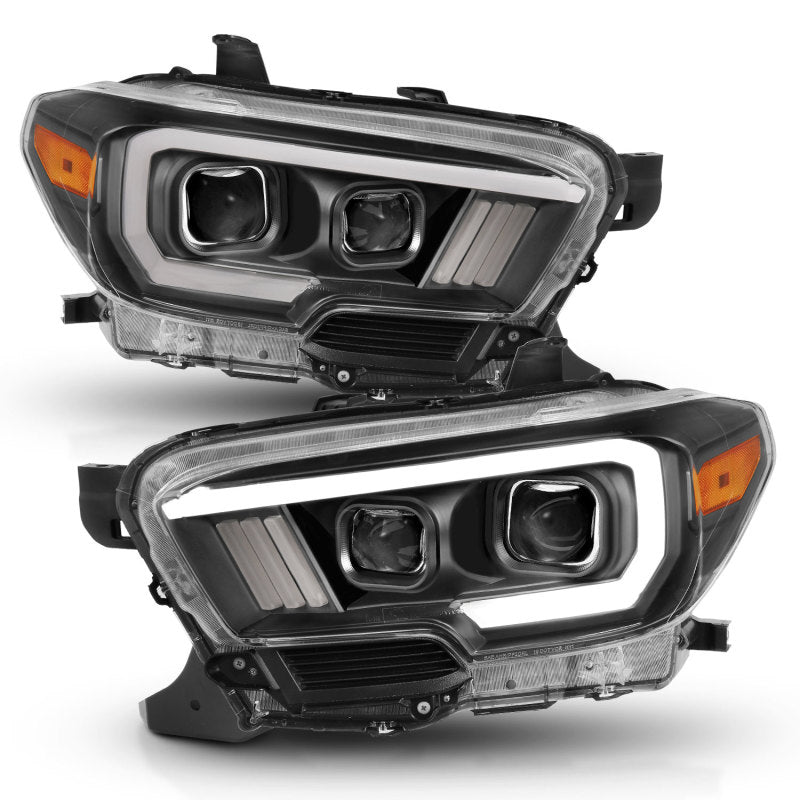 ANZO 2016-2017 Toyota Tacoma Projector Headlights w/ Plank Style Switchback Black w/ Amber w/ DRL AJ-USA, Inc