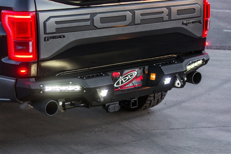 Addictive Desert Designs 17-18 Ford F-150 Raptor HoneyBadger Rear Bumper w/ 10in SR LED Mounts AJ-USA, Inc