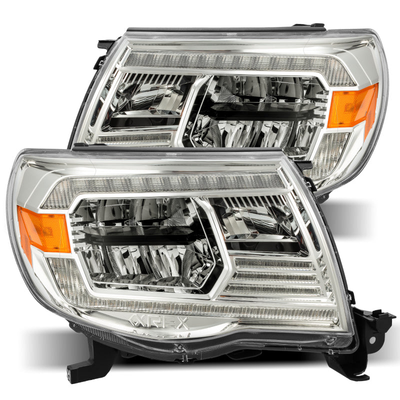 AlphaRex 05-11 Toyota Tacoma LUXX Crystal Headlights Plank Style Chrome w/Activation Light/DRL AJ-USA, Inc