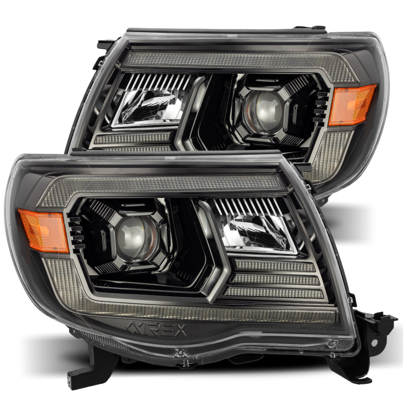 AlphaRex 05-11 Toyota Tacoma LUXX LED Projector Headlights Plank Style Alpha Black w/Activ Light/DRL AJ-USA, Inc