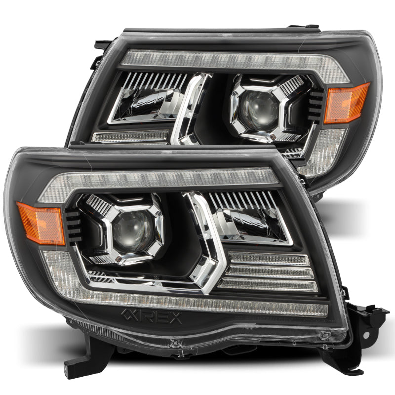 AlphaRex 05-11 Toyota Tacoma LUXX LED Projector Headlights Plank Style Black w/Activ Light and DRL AJ-USA, Inc