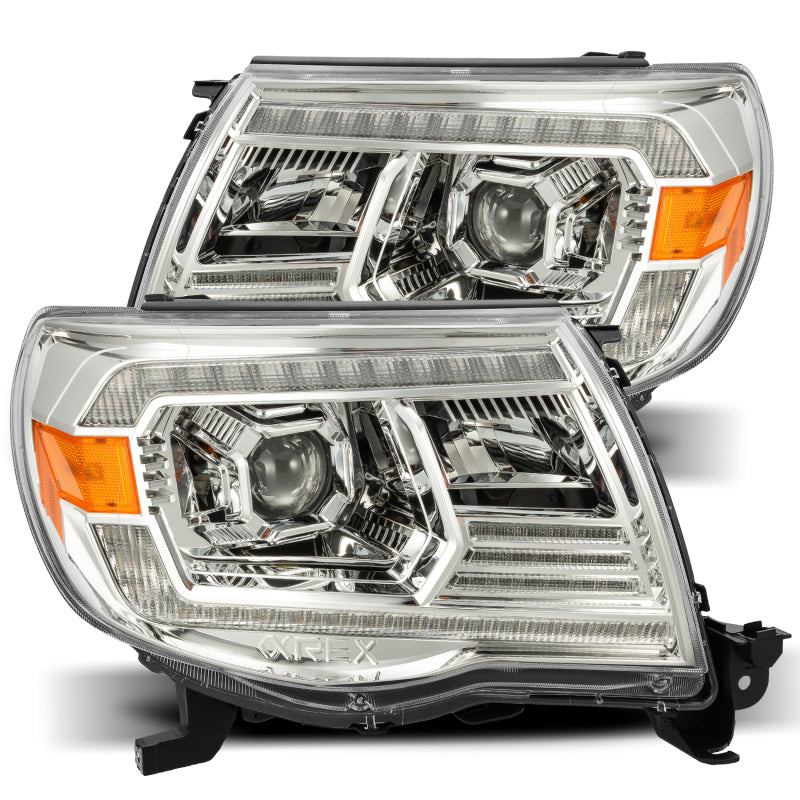 AlphaRex 05-11 Toyota Tacoma LUXX LED Projector Headlights Plank Style Chrome w/Activation Light/DRL AJ-USA, Inc