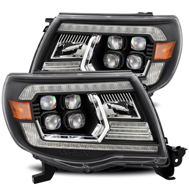 AlphaRex 05-11 Toyota Tacoma NOVA LED Projector Headlights Plank Style Alpha Black w/Activ Light/DRL AJ-USA, Inc