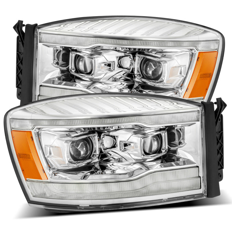 AlphaRex 06-08 Dodge Ram 1500HD LUXX LED Projector Headlights Plank Style Chrome w/Seq Signal/DRL AJ-USA, Inc