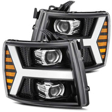 Load image into Gallery viewer, AlphaRex 07-13 Chevy 1500 LUXX LED Proj Headlights Plank Style Jet Blk w/ Activ Light/Seq Signal/DRL AJ-USA, Inc