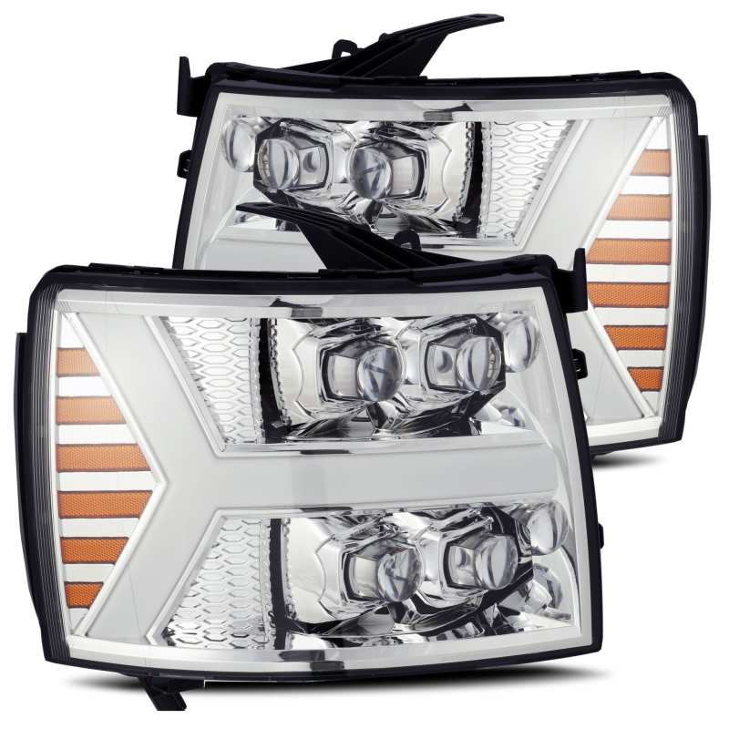 AlphaRex 07-13 Chevy 1500HD NOVA LED Proj Headlights Plank Style Chrm w/Activ Light/Seq Signal AJ-USA, Inc