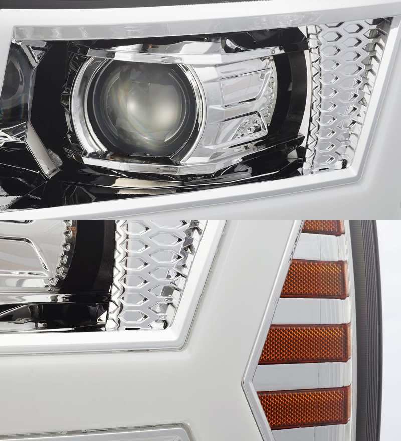 AlphaRex 07-13 Chevy 1500HD PRO-Series Proj Headlights Plank Style Chrome w/Activ Light/Seq Signal AJ-USA, Inc