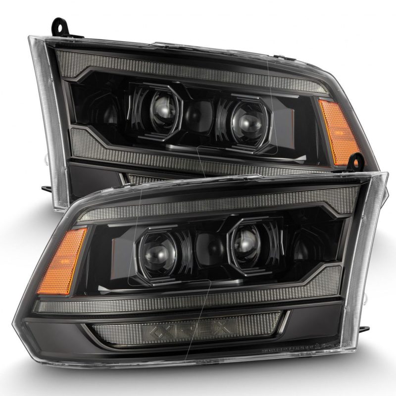 AlphaRex 09-18 Ram 2500 LUXX LED Proj Headlight Plank Style Alpha Blk w/Activ Light/Seq Signal/DRL AJ-USA, Inc