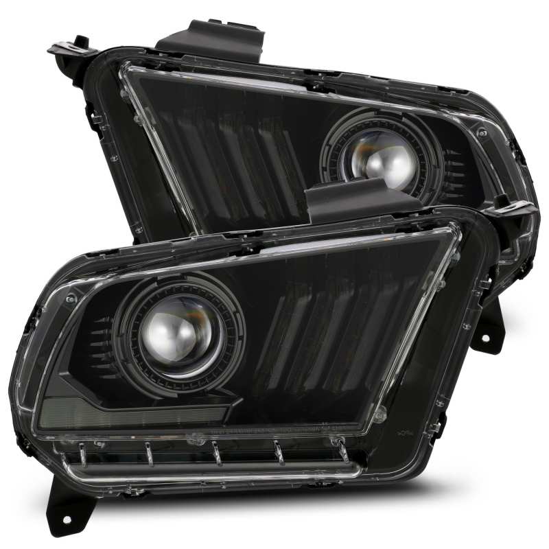 AlphaRex 10-12 Ford Mustang LUXX LED Proj Headlights Plank Style Alpha Blk w/Activ Light/Seq Signal AJ-USA, Inc