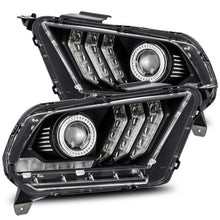 Load image into Gallery viewer, AlphaRex 10-12 Ford Mustang PRO-Series Projector Headlights Plank Style Jet Black w/Top/Bottom DRL AJ-USA, Inc