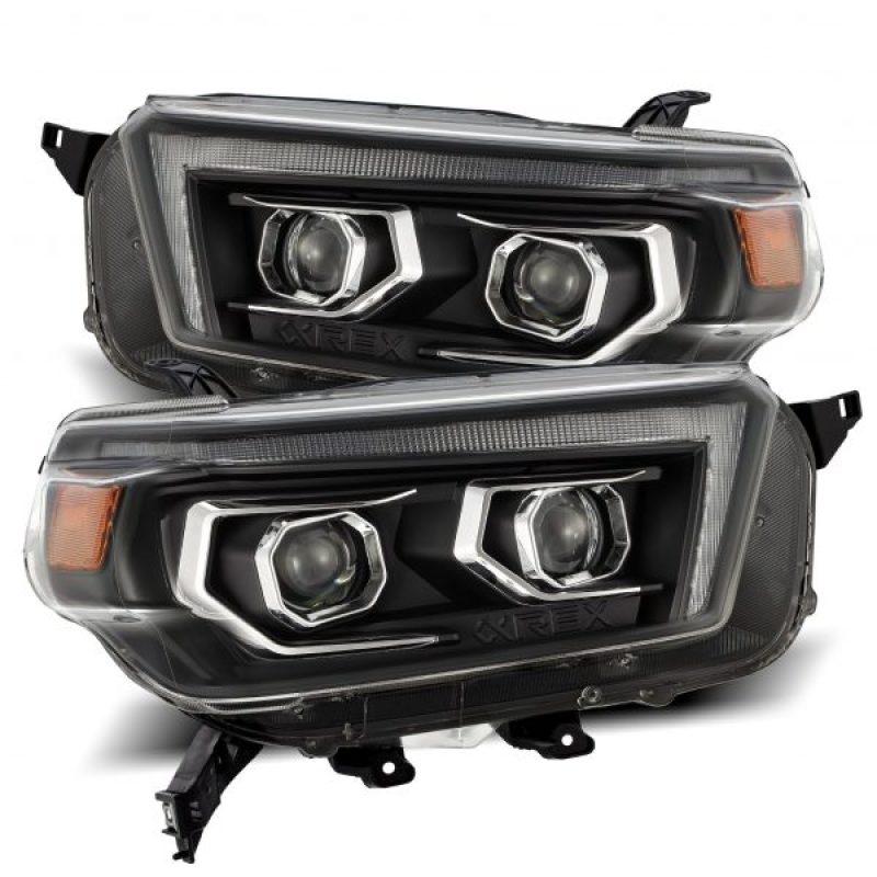 AlphaRex 10-13 Toyota 4Runner LUXX LED Proj Headlights Plank Style Black w/Seq Signal/DRL AJ-USA, Inc