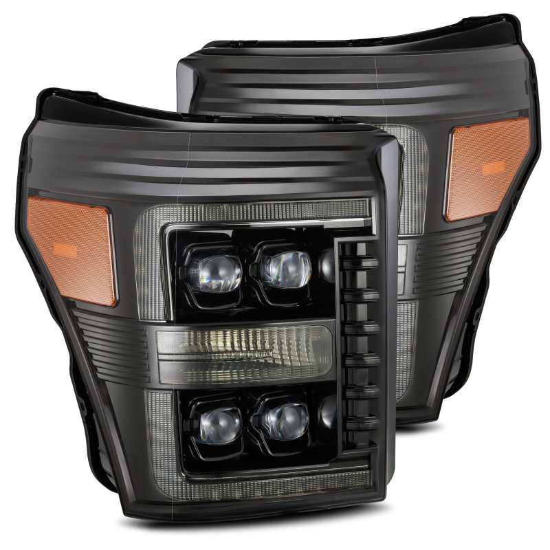 AlphaRex 11-16 Ford F-350 SD NOVA LED Proj Headlights Plank Style Alpha Blk w/Activ Light/Seq Signal AJ-USA, Inc