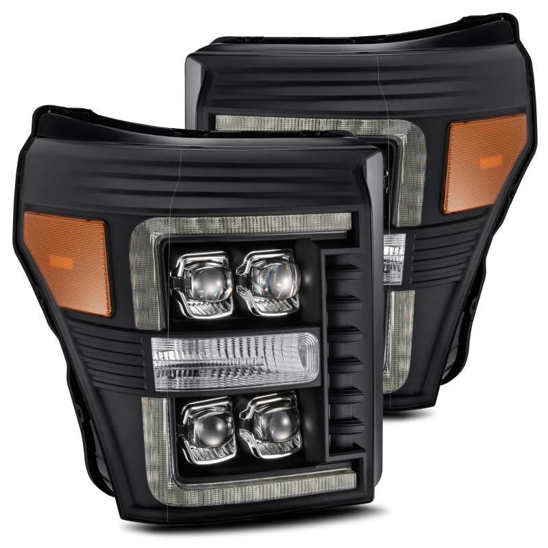 AlphaRex 11-16 Ford F-350 SD NOVA LED Projector Headlights Plank Style Blk w/Activ Light/Seq Signal AJ-USA, Inc