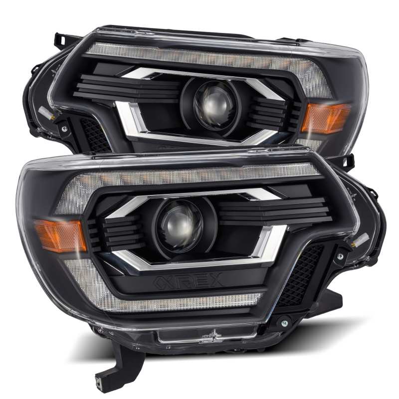 AlphaRex 12-15 Toyota Tacoma LUXX LED Projector Headlights Plank Style Black w/DRL AJ-USA, Inc