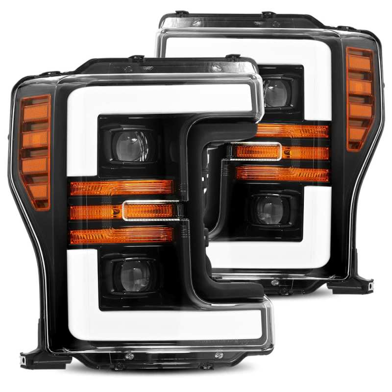 AlphaRex 17-19 Ford F-250 SD PRO-Series Proj Headlights Plank Style Black w/Activ Light/Seq Signal AJ-USA, Inc