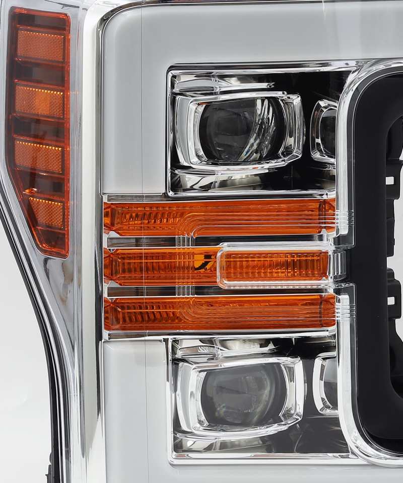 AlphaRex 17-19 Ford F-250 SD PRO-Series Proj Headlights Plank Style Chrome w/Activ Light/Seq Signal AJ-USA, Inc