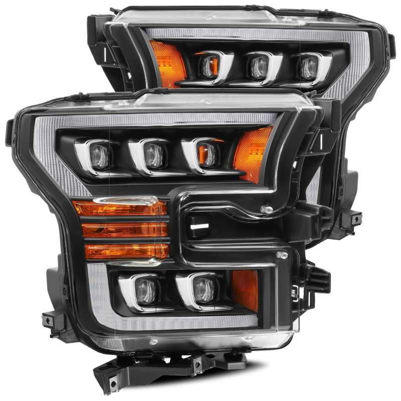 AlphaRex 17-20 Ford Raptor NOVA LED Proj Headlights Plank Style Matte Black w/Activ Light/Seq Signal AJ-USA, Inc