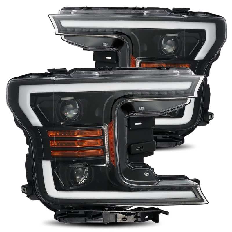 AlphaRex 18-20 Ford F-150 LUXX LED Proj Headlights Plank Style Jet Blk w/Activ Light/Seq Signal/DRL AJ-USA, Inc