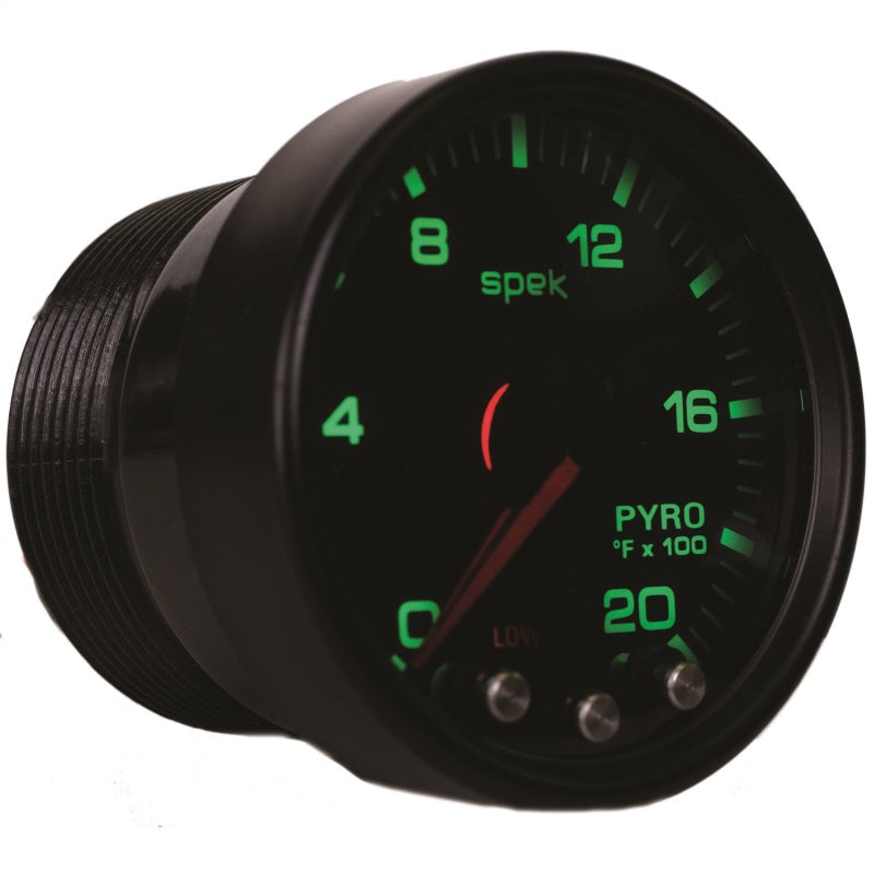 Autometer Spek-Pro Gauge Pyro. (Egt) 2 1/16in 2000f Stepper Motor W/Peak & Warn Blk/Smoke/Blk AJ-USA, Inc