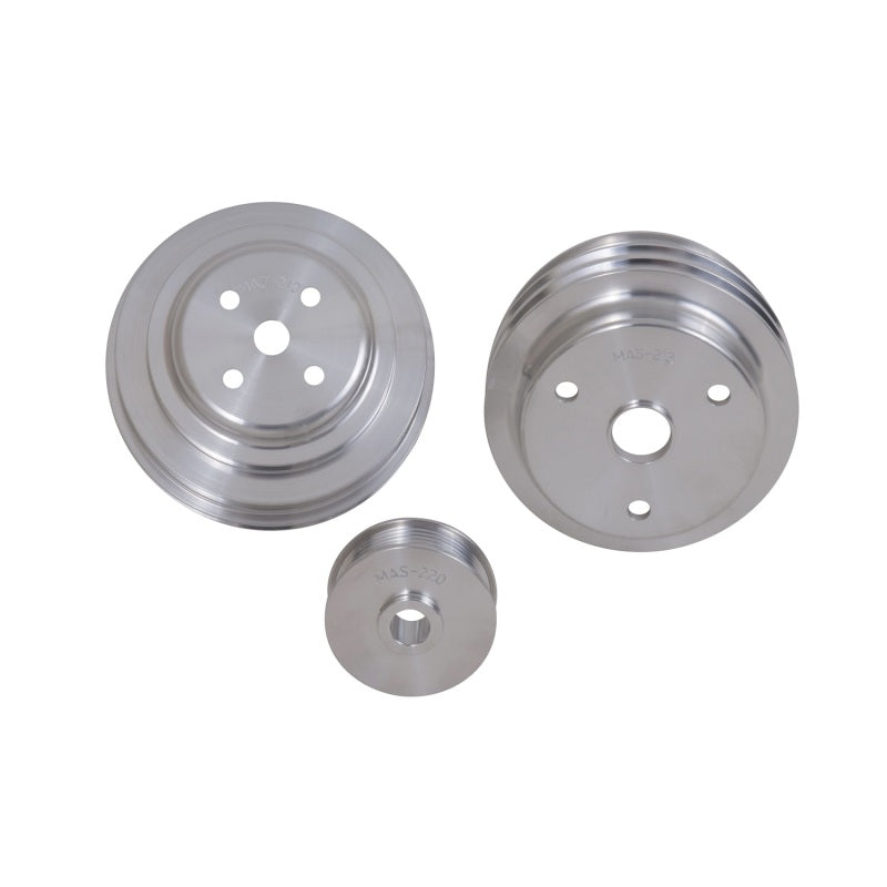 BBK 85-97 GM Truck 305 350 Underdrive Pulley Kit - Lightweight CNC Billet Aluminum (3pc) AJ-USA, Inc