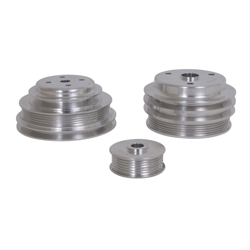 BBK 85-97 GM Truck 305 350 Underdrive Pulley Kit - Lightweight CNC Billet Aluminum (3pc) AJ-USA, Inc