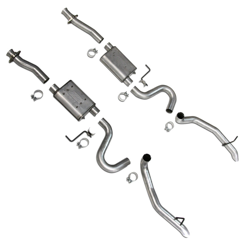 BBK 87-93 Mustang GT Cat Back Kit Varitune Mufflers - Aluminized turn downs AJ-USA, Inc