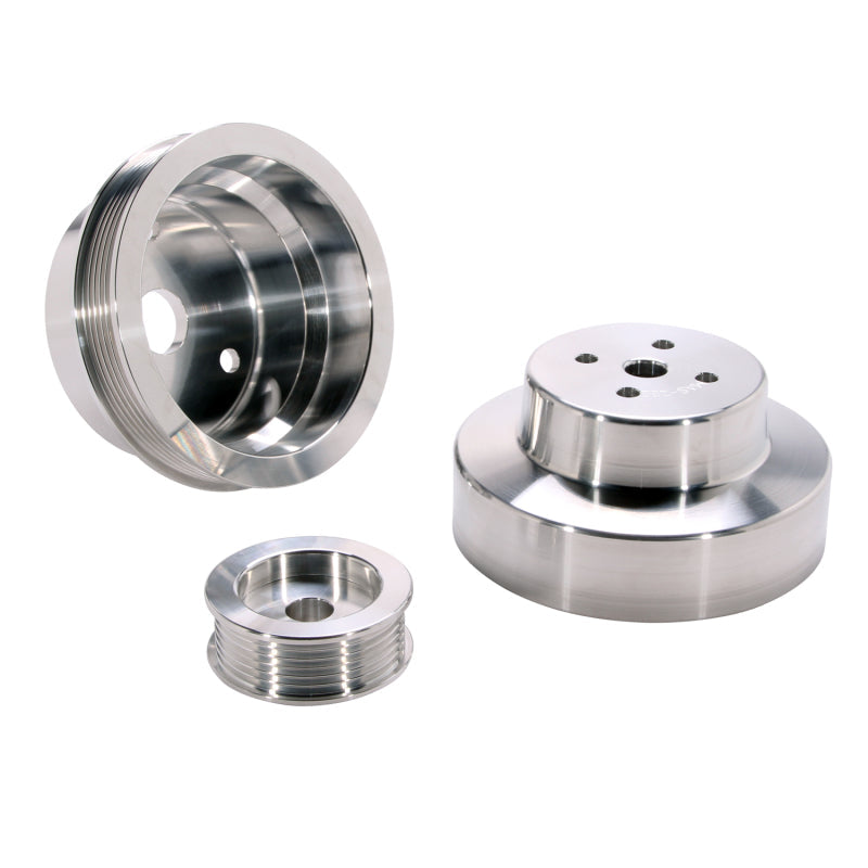 BBK 88-95 GM Truck 4.3 5.0 5.7 Underdrive Pulley Kit - Lightweight CNC Billet Aluminum (3pc) AJ-USA, Inc