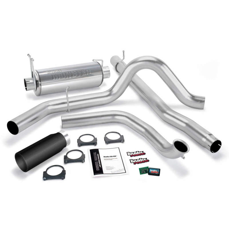 Banks Power 01-03 Ford 7.3L w/Cat Conv Git-Kit - SS Single Exhaust w/ Black Tip AJ-USA, Inc