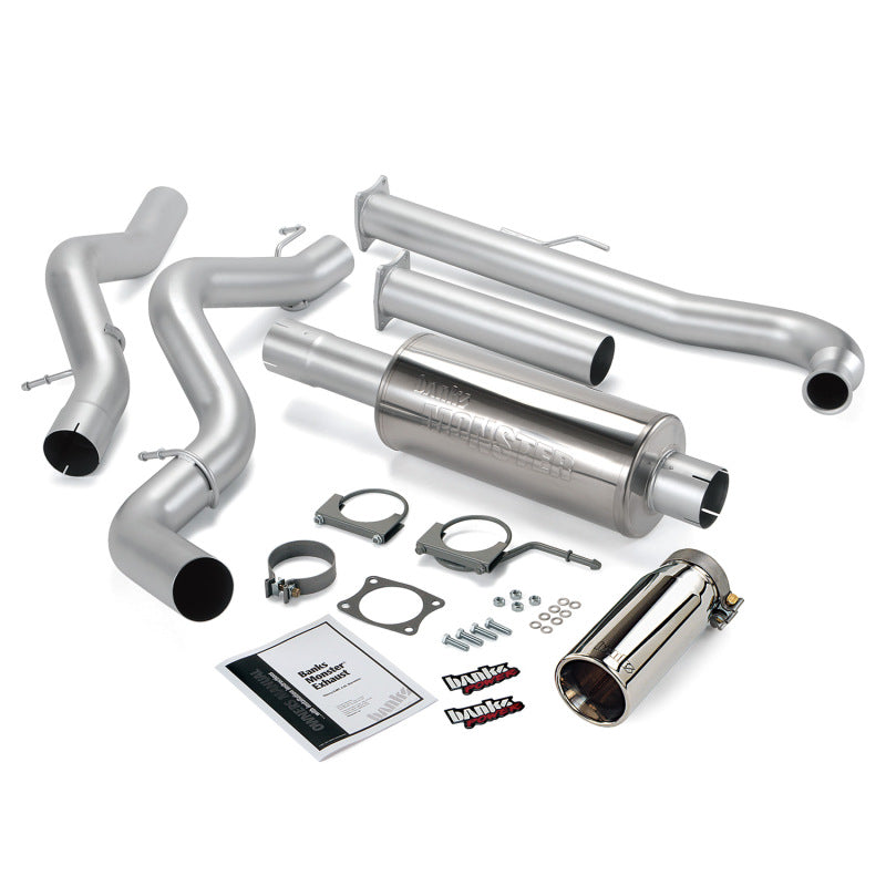 Banks Power 01-04 Chevy 6.6L Ec/CCSB Monster Exhaust System - SS Single Exhaust w/ Chrome Tip AJ-USA, Inc