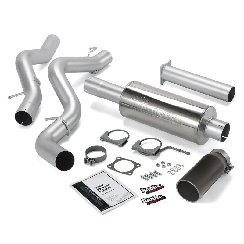 Banks Power 02-05 Chev 6.6L EC/CCSB Monster Exhaust System - SS Single Exhaust w/ Black Tip AJ-USA, Inc