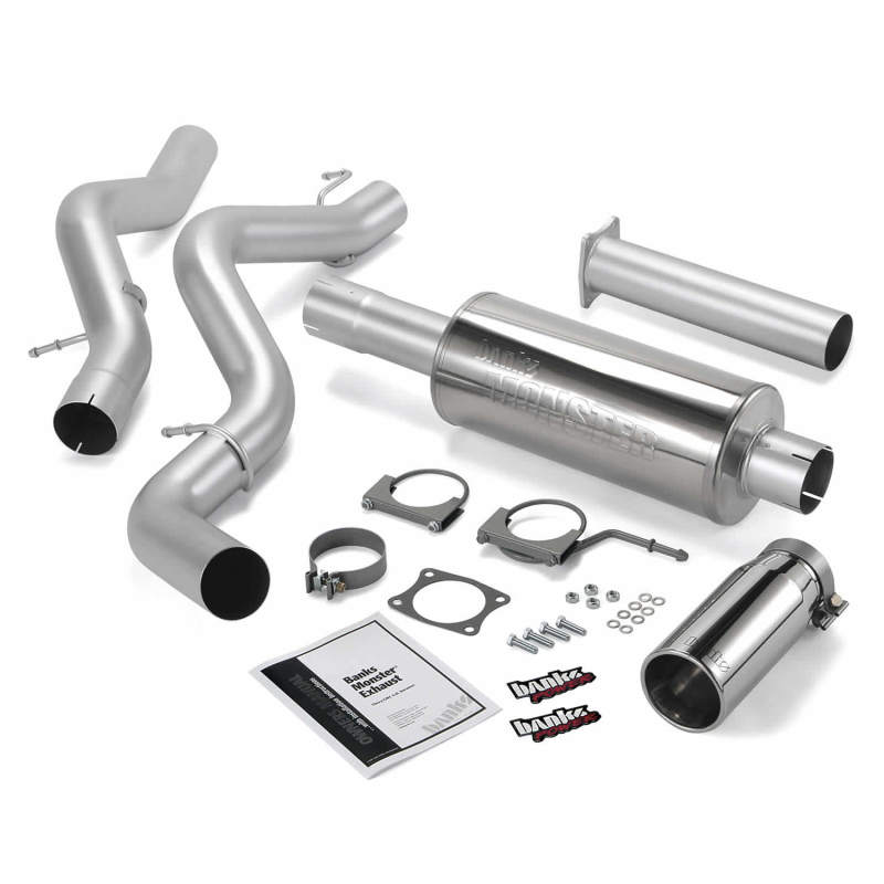 Banks Power 02-05 Chevy 6.6L EC/CCLB Monster Exhaust System - SS Single Exhaust w/ Chrome Tip AJ-USA, Inc